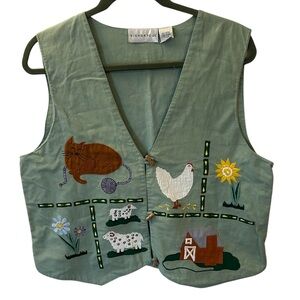 Vintage farm animal vest size large Highgate Ltd
